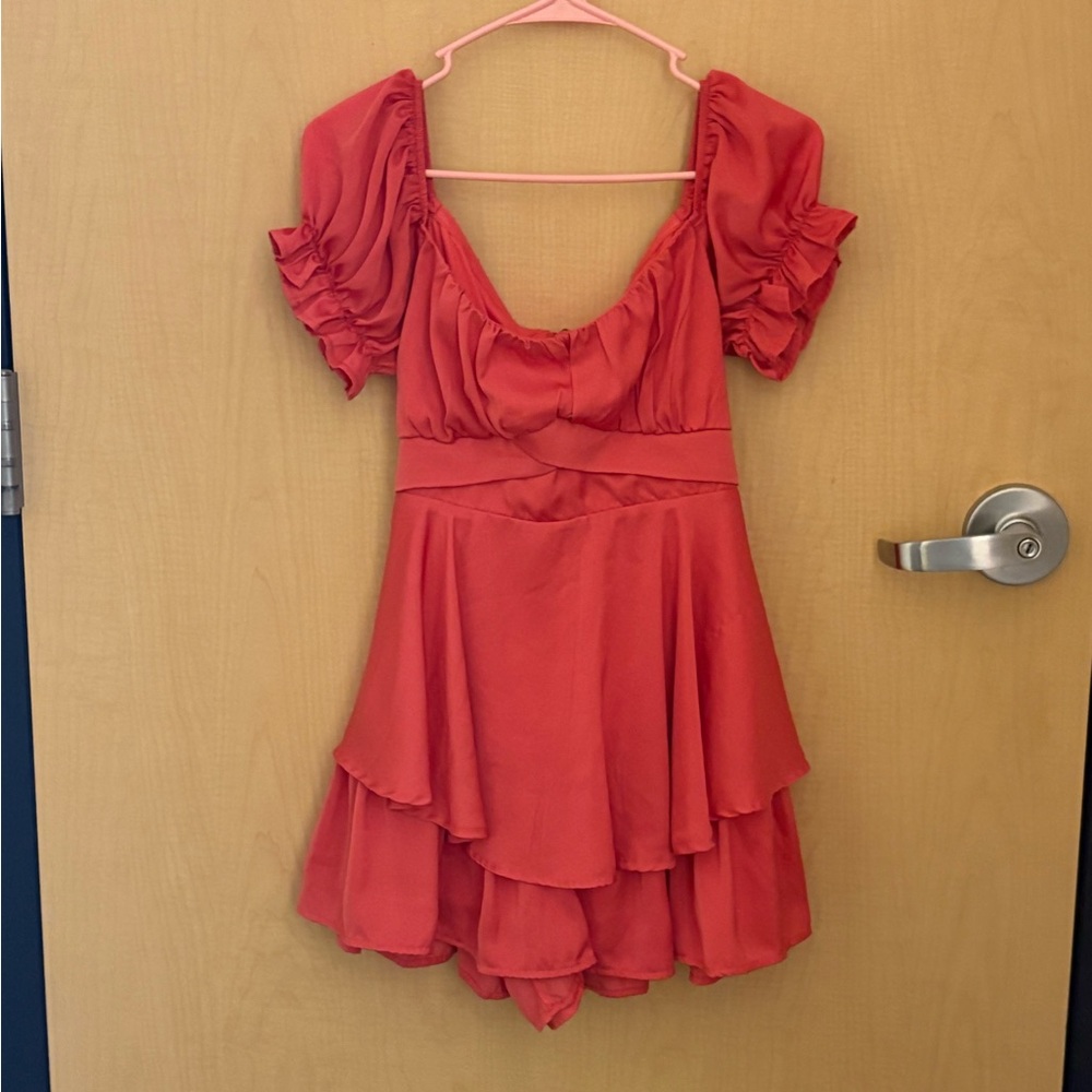 Miami for Francesca’s Pink Ruffled Romper